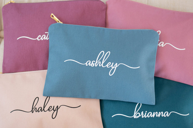 Personalized Cosmetic Bags | Cute Bridesmaid Gifts - EverlyGrayce 