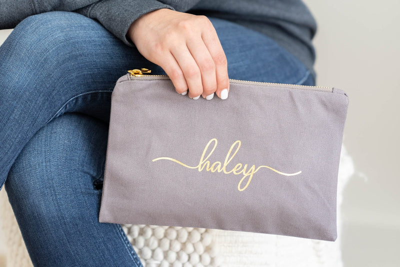 Personalized Cosmetic Bags | Cute Bridesmaid Gifts - EverlyGrayce 