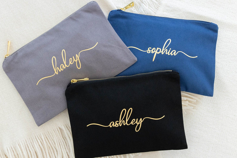 Personalized Cosmetic Bags | Cute Bridesmaid Gifts - EverlyGrayce 