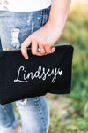 Canvas Makeup Bag | Custom Cosmetic Bags for Bridesmaid Gifts - EverlyGrayce 