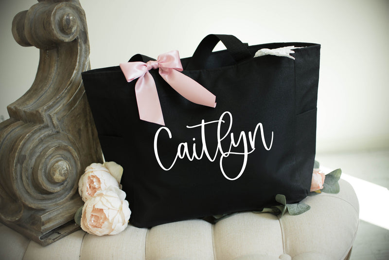 Custom Tote Bag with Zipper - Personalized Bags - EverlyGrayce 