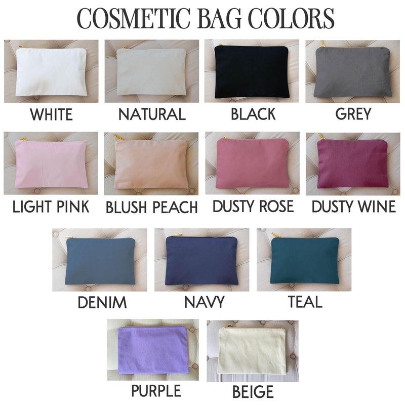 Bridesmaid Makeup Bags | Small Travel Cosmetic Bag - EverlyGrayce 