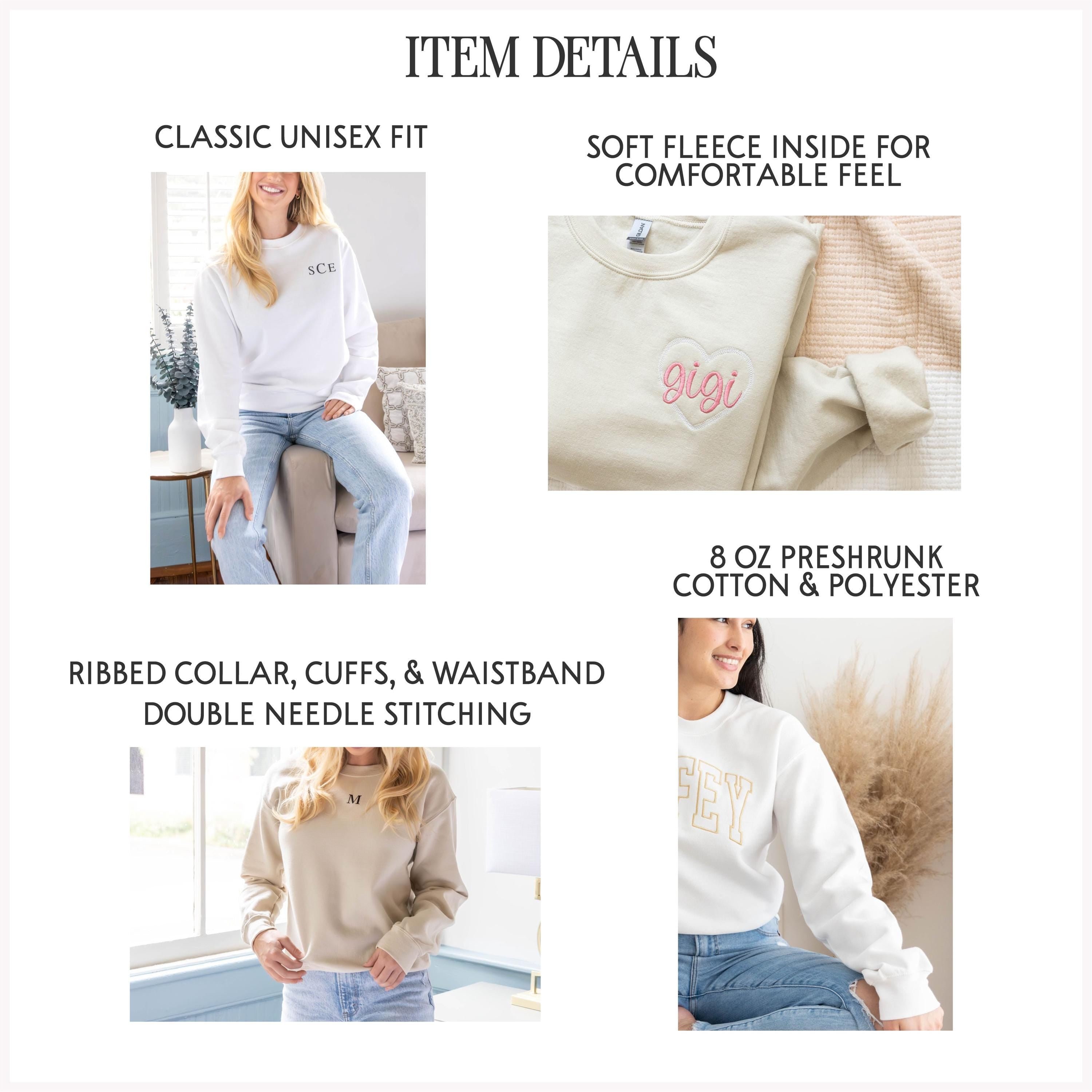 Embroidered monogrammed sweatshirts online