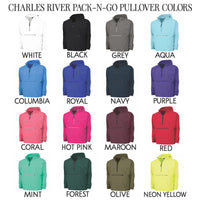 Monogrammed Charles River Rain Jacket Pullover - EverlyGrayce 