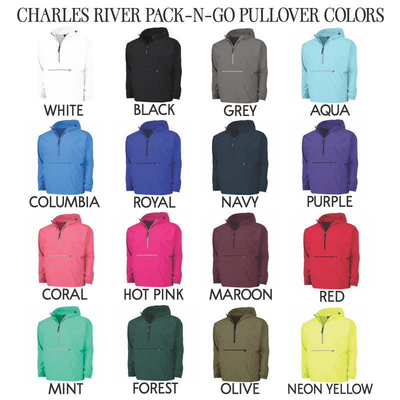 Monogrammed Charles River Rain Jacket Pullover - EverlyGrayce 