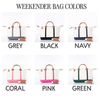 Canvas Weekender Bag Monogram Duffle Bag for Women - EverlyGrayce 