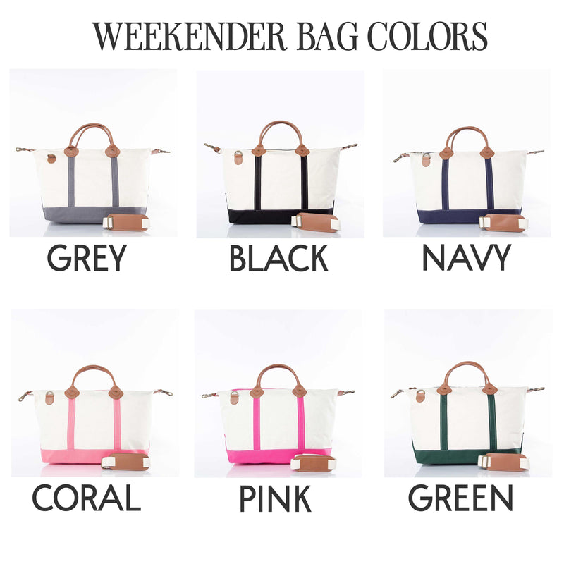 Monogrammed Weekender Bag Womens Canvas Duffle - EverlyGrayce 