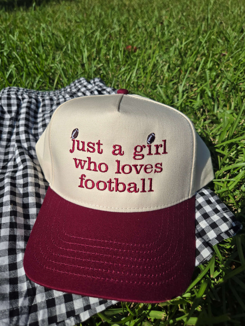 just a girl who loves football hat