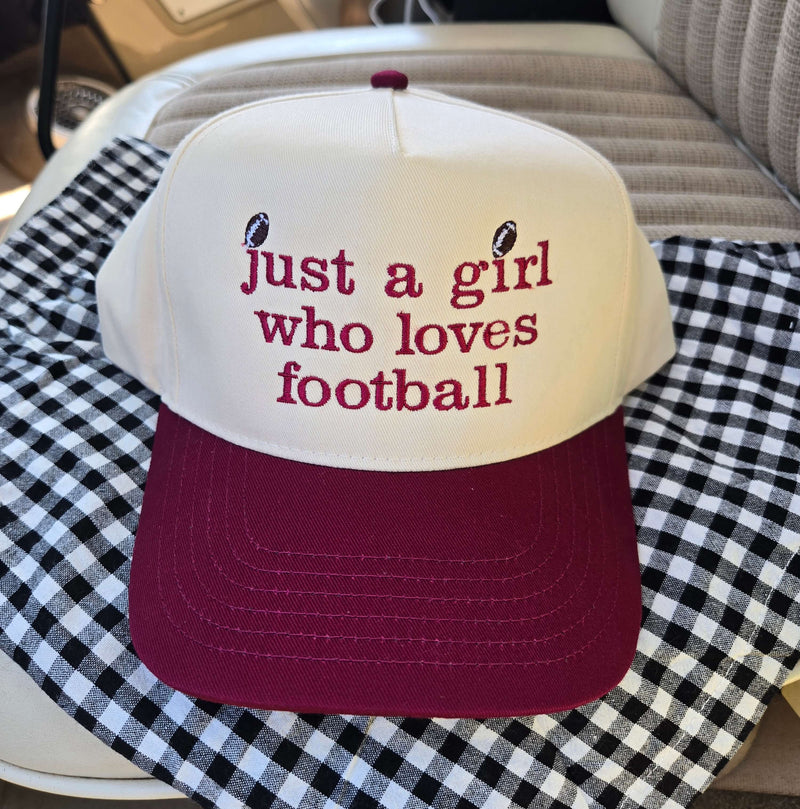 just a girl who loves football hat