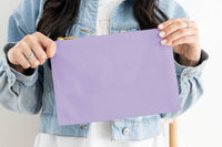 lilac canvas cosmetic bag