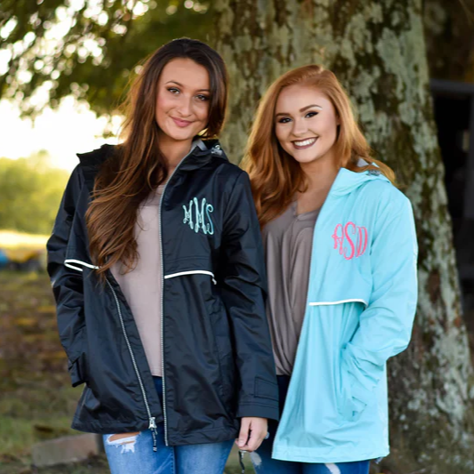 monogrammed rain jackets