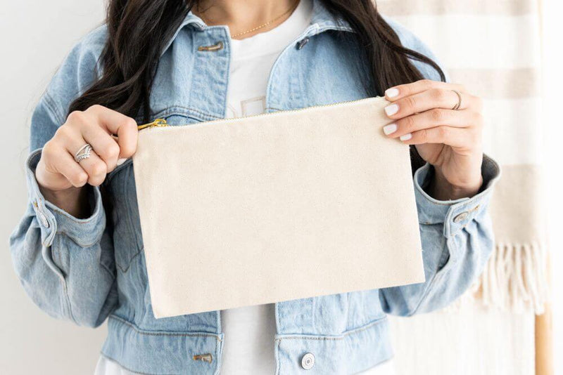 natural canvas cosmetic bag