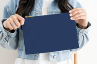 navy canvas cosmetic bag
