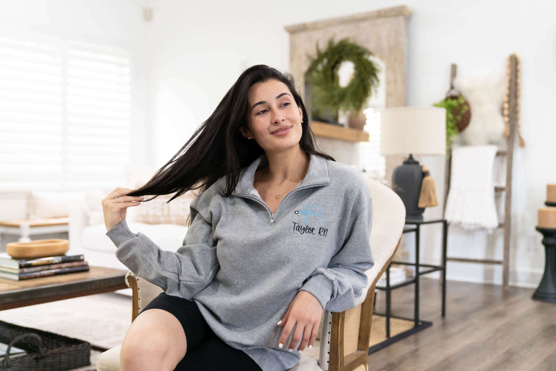 personalized nurse embroidered sweatshirt