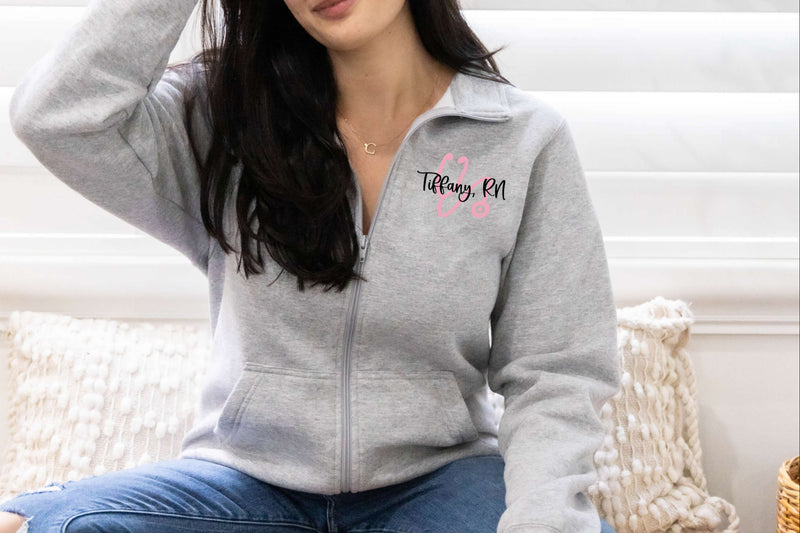 personalized nurse fleece jacket