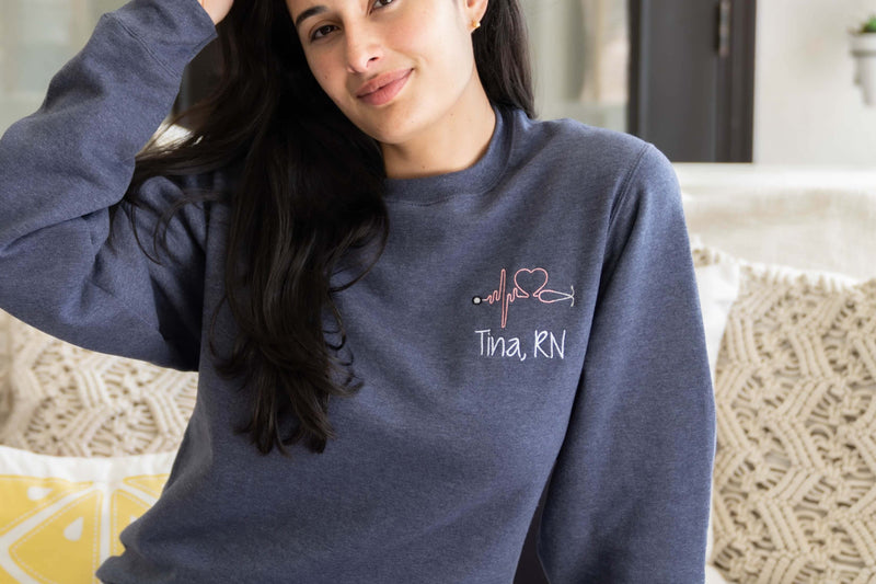 embroidered nurse sweatshirts