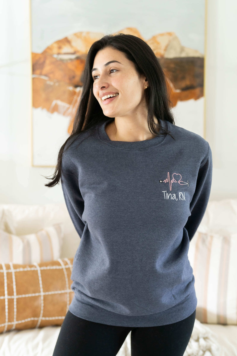 embroidered nurse sweatshirts