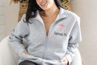 personalized nursing jackets embroidered with medical caduceus