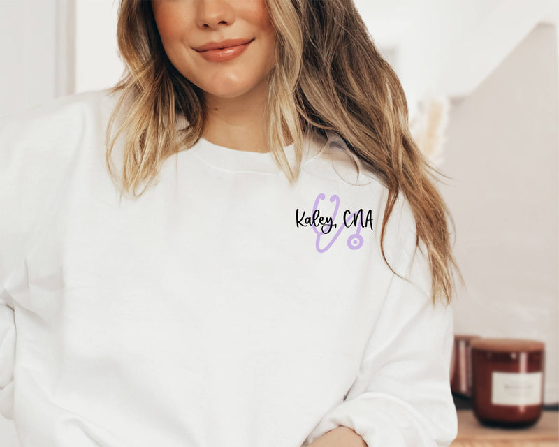 personalized nursing sweatshirts with stethoscope