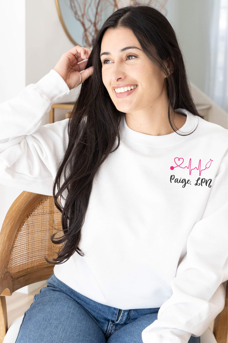 personalized nurse sweatshirt with name