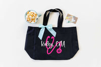 personalized nursing bags with stethoscope