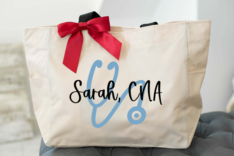 personalized nursing bags with stethoscope
