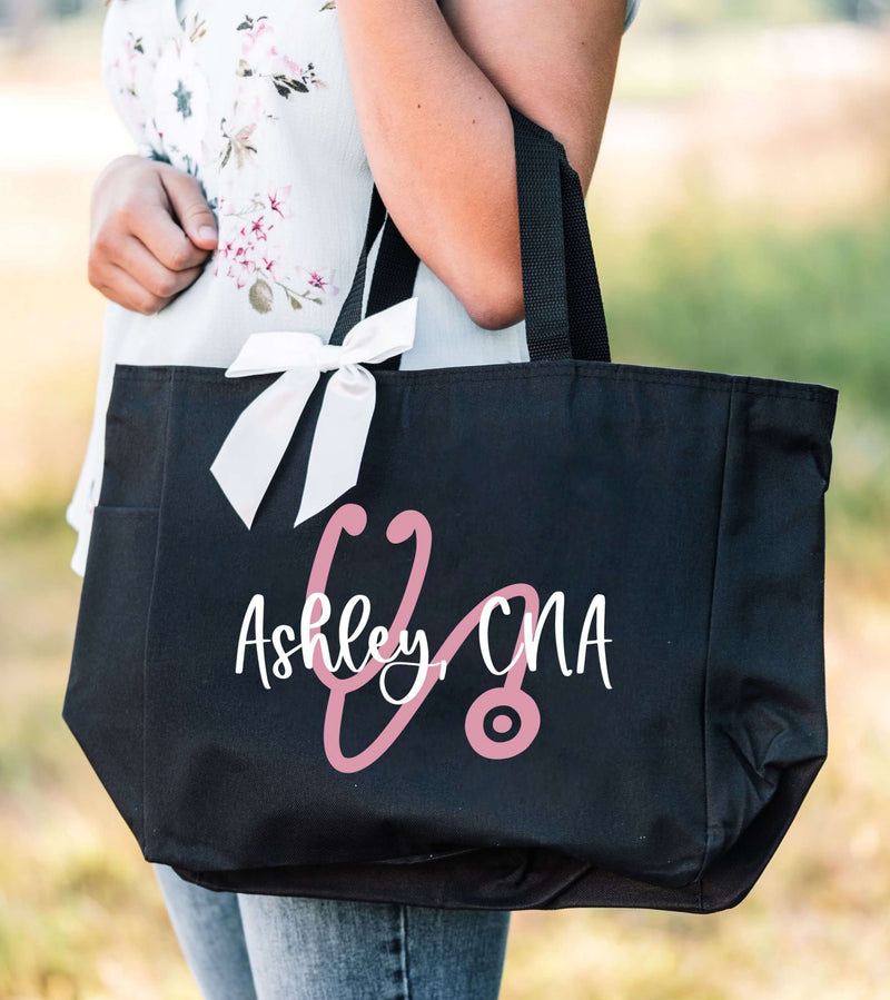 personalized nursing bags with stethoscope