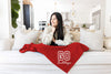 personalized sports blanket red
