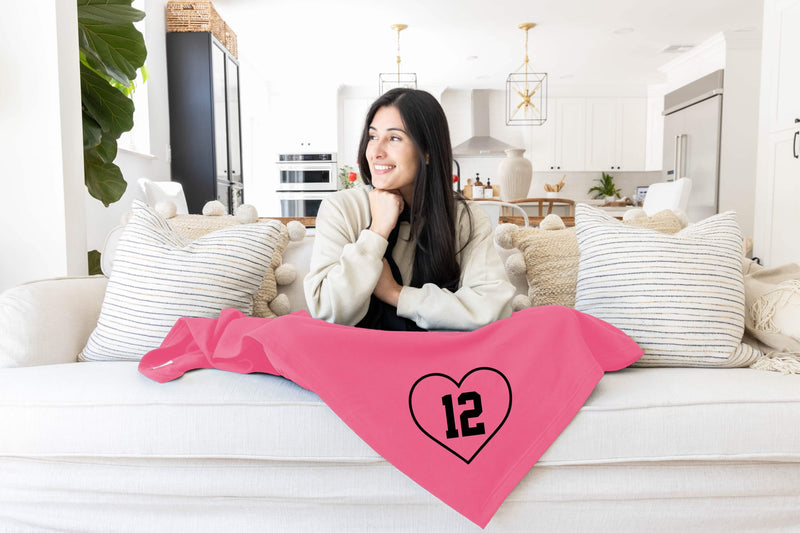 personalized sports blanket with number