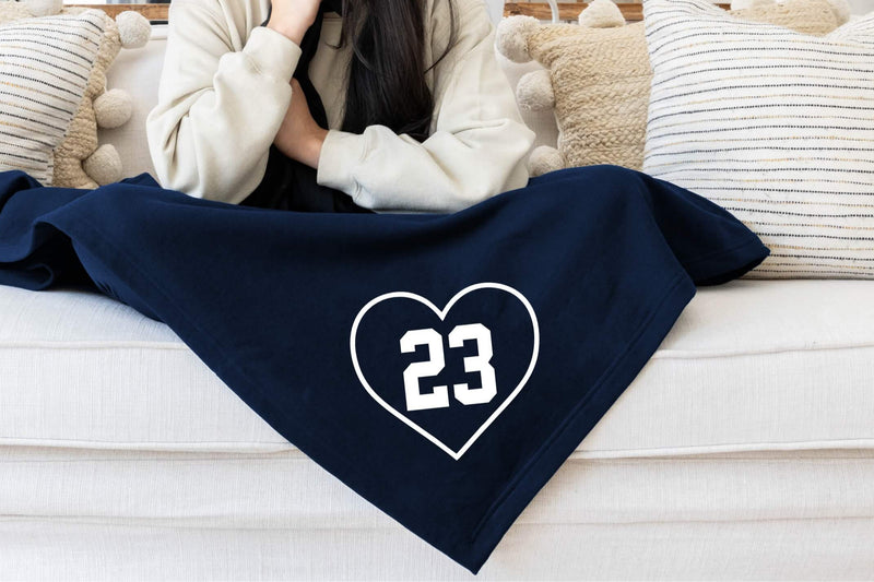 personalized sports blanket with number