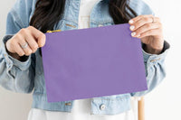 purple canvas cosmetic bag