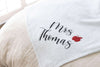 teacher blanket with name and glitter apple