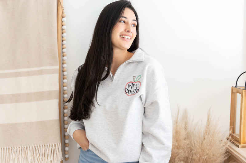 teacher sweatshirts quarter zip