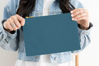 teal canvas cosmetic bag