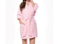 womens waffle robe blush