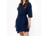 womens waffle robe navy