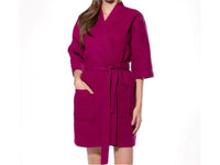 womens waffle robe wine