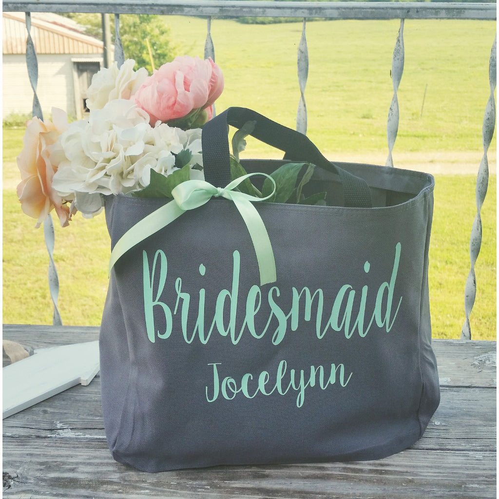 Amazon.com: Personalized Tote Bag Floral Initial Canvas Tote Bag  Bridesmaids Bags for Women, Monogram Bag for Bridesmaids Wedding  Bachelorette Party (Letter A): Home & Kitchen